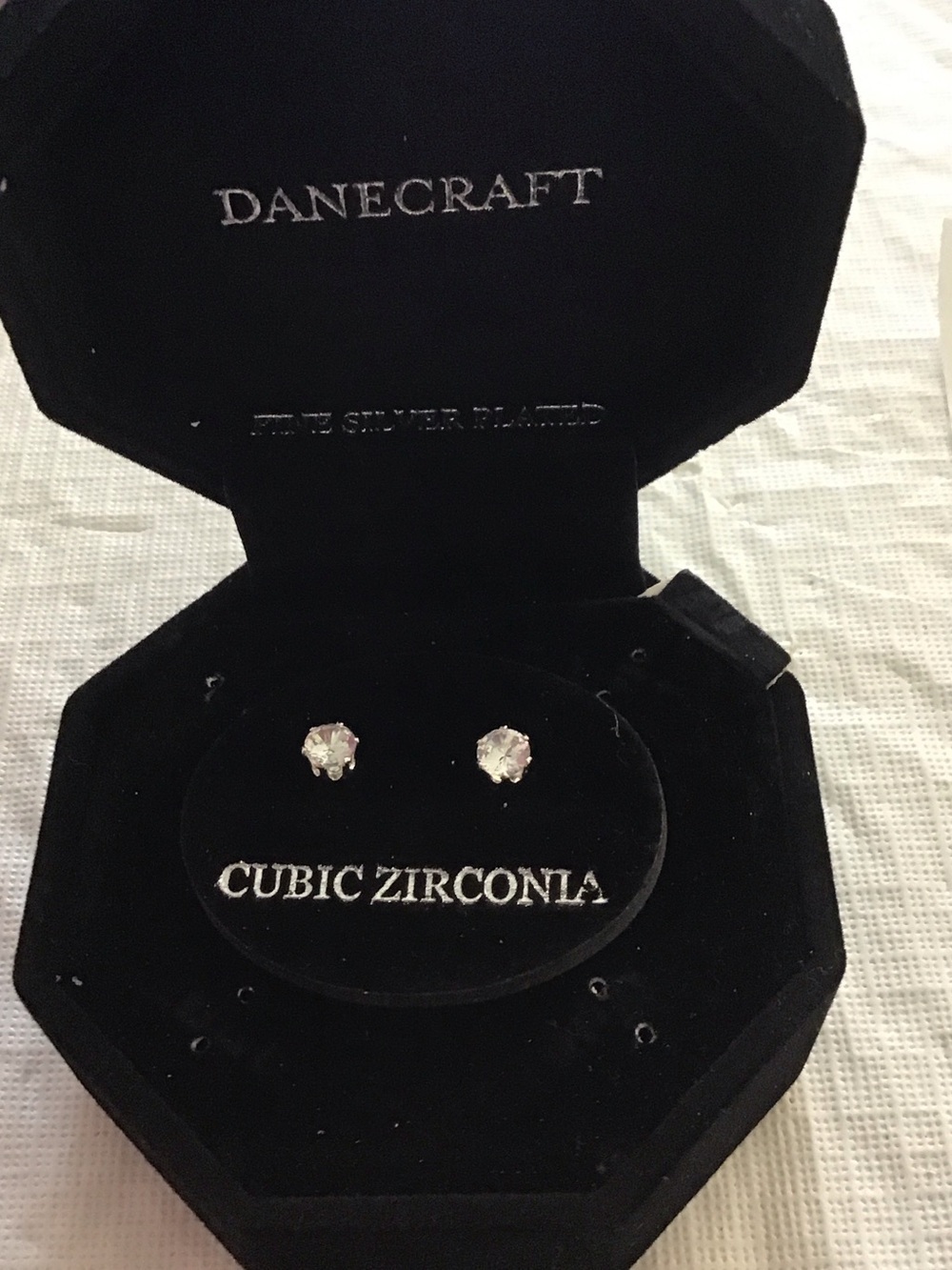 Craft Clear Cubic Zirconia Stud Earrings - Silver Plated Sparkle